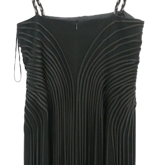 NWOT Designer Cocktail/Party Black Women's Dress with Beaded Straps Fringes - Picture 8 of 15